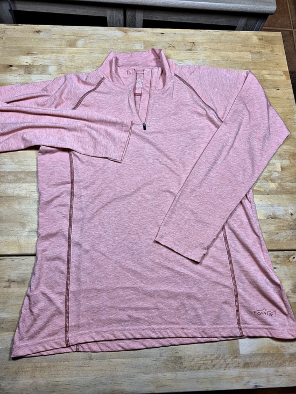 Orvis Women's 1/4-Zip Pullover Pink Long Sleeve Top